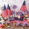 24 Pack 4th of July Decorations Outdoor 12 Independence Day Patriotic Pinwheels 12 American Flags on Stick Red White and Blue Patriotic Pinwheels